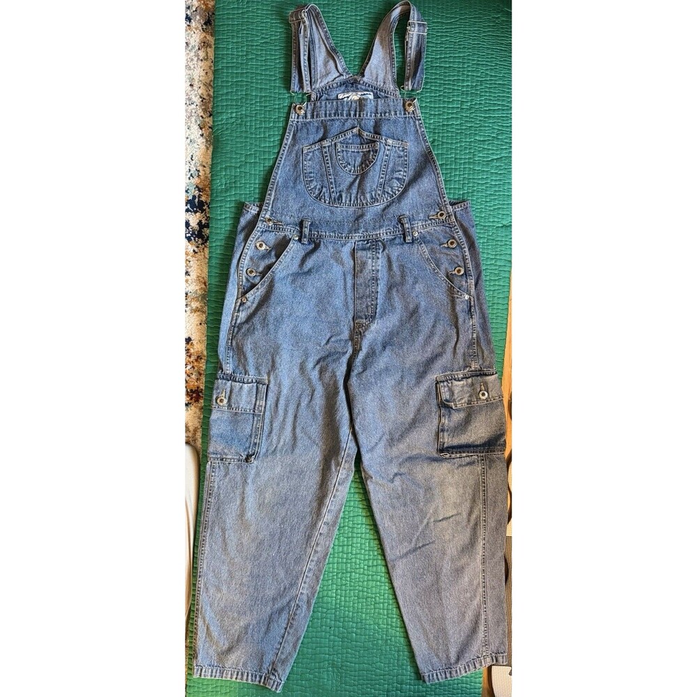 Vintage 90s Alaska Blues Bib Jean Overalls Women’s Medium Blue Denim Cargo Y2K